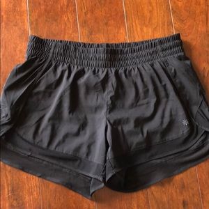 Athleta Black with Mesh Running shorts